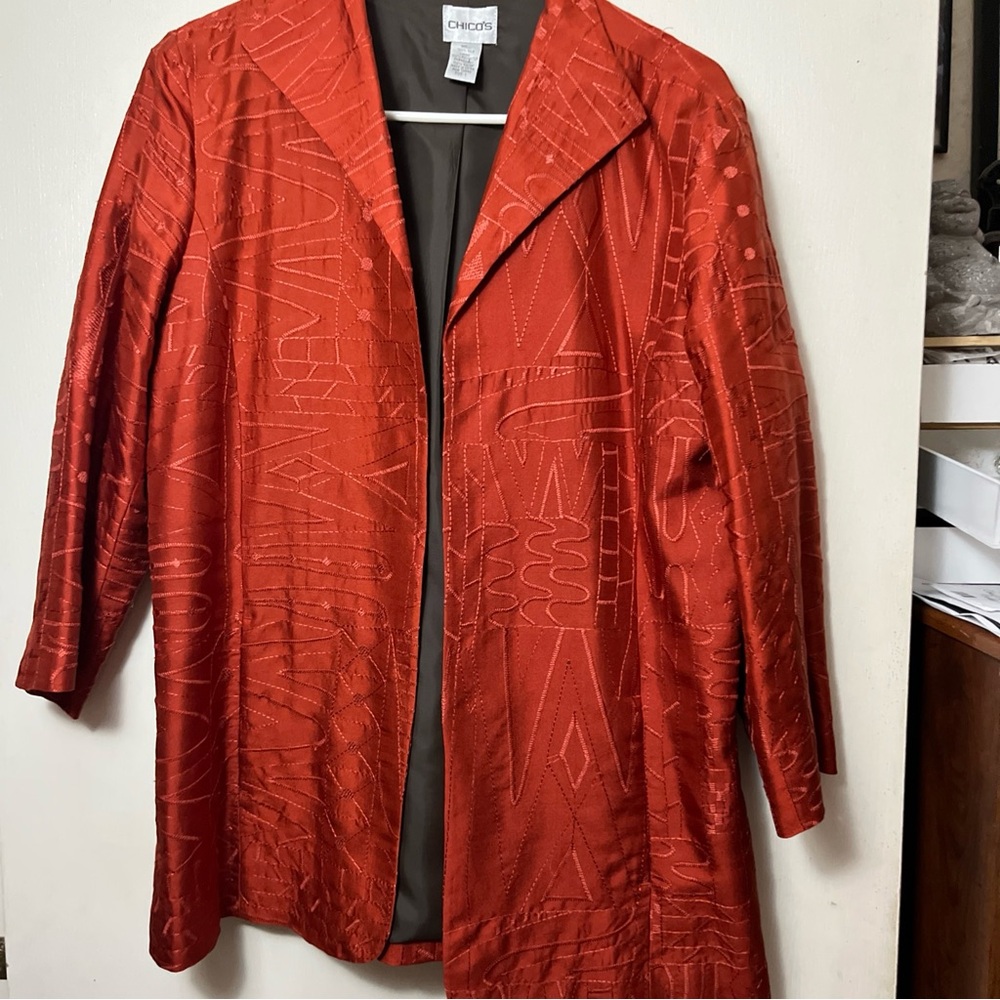 Chico's Textured Red Blazer